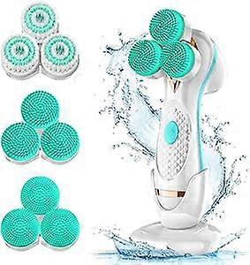 Brosse nettoyante 3D pour le visage, autolaveuse électrique pour le visage avec 3 têtes de rechange pour un nettoyage en profondeur |Exfolier en douceur|Raffermir la peau