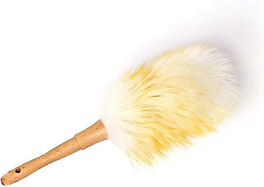 Small Duster Soft Wool Duster Microfibre Duster With Wooden Handle Anti-static Duster Suitable For Home Car Office Furniture Desk Book Dust Cleanin