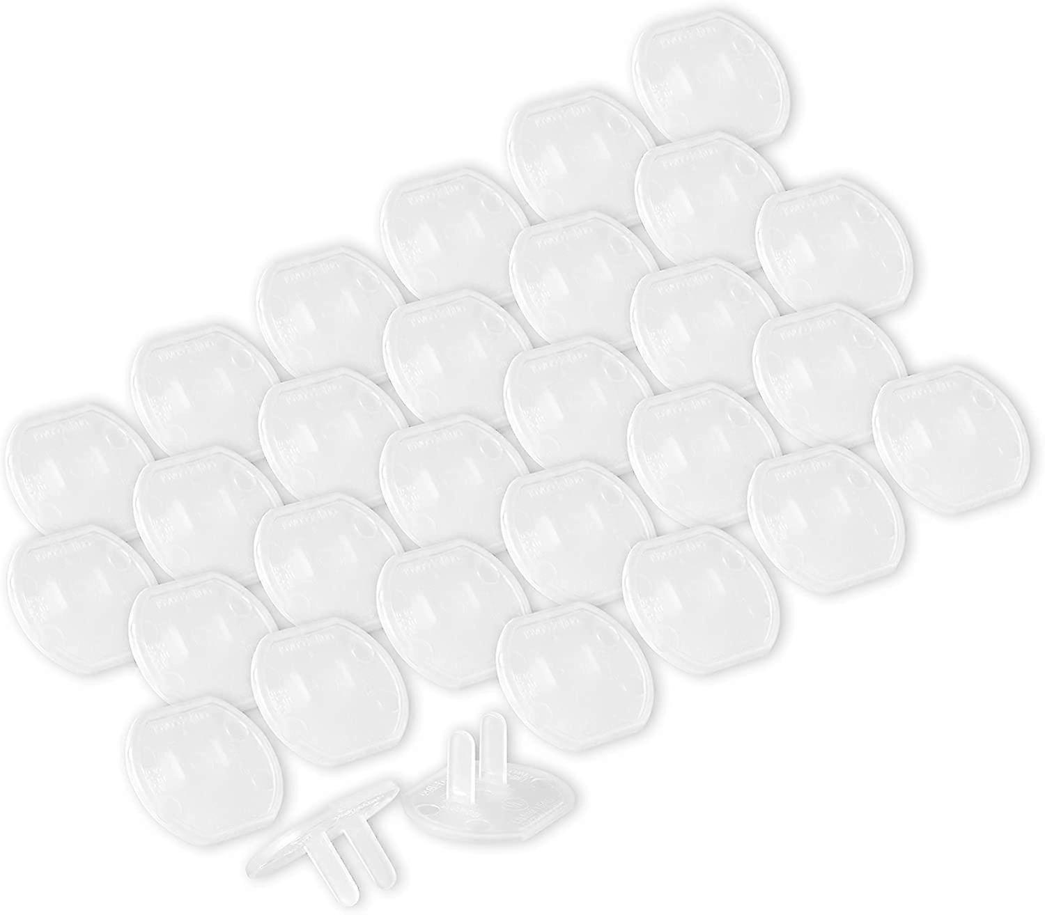 Plastic Socket Covers, Pack of 30, Shock Resistant, Child Safe, Easy to Install, Transparent