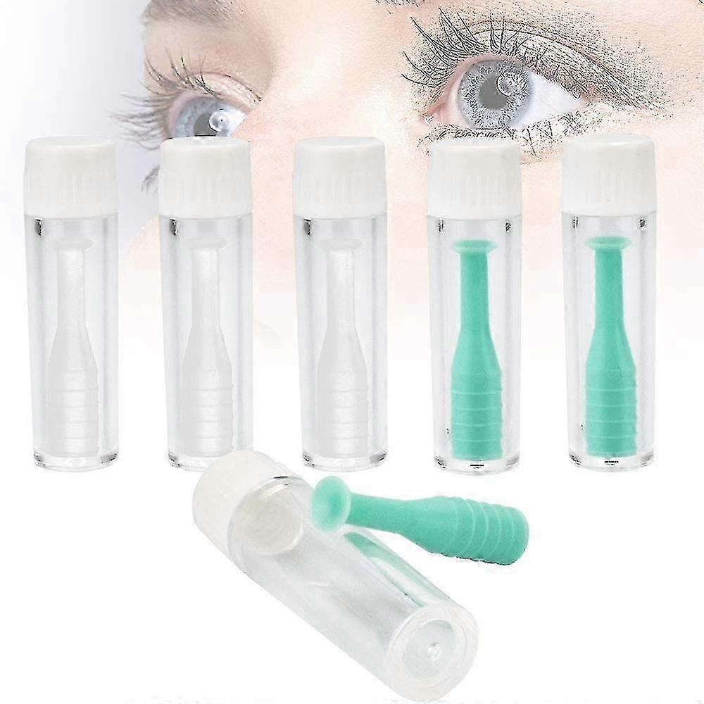 6 Pcs Contact Lens Suction Cup With Protective Case,silicone Hard Lens Suction