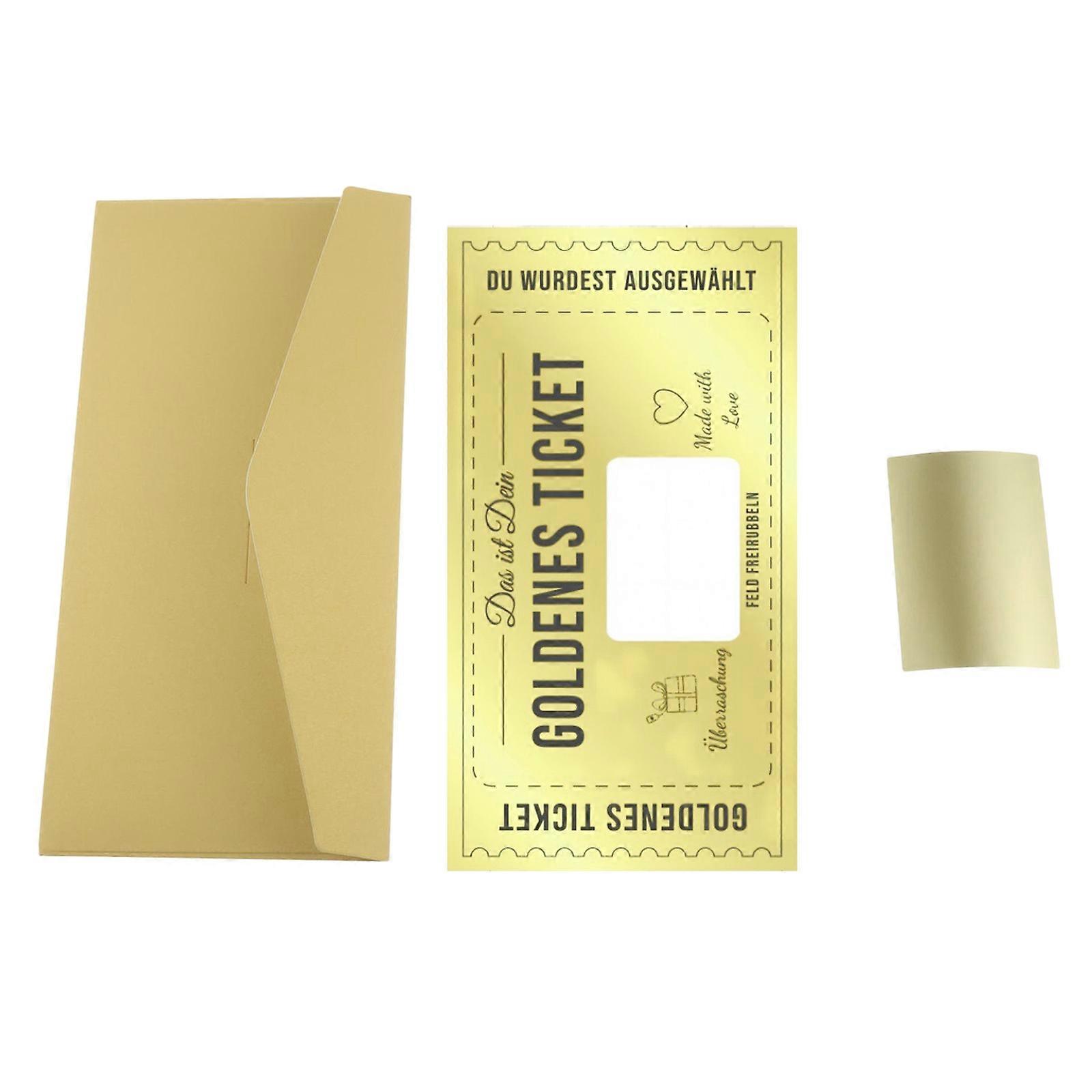1pcs Golden Ticket Scratch Greeting Card