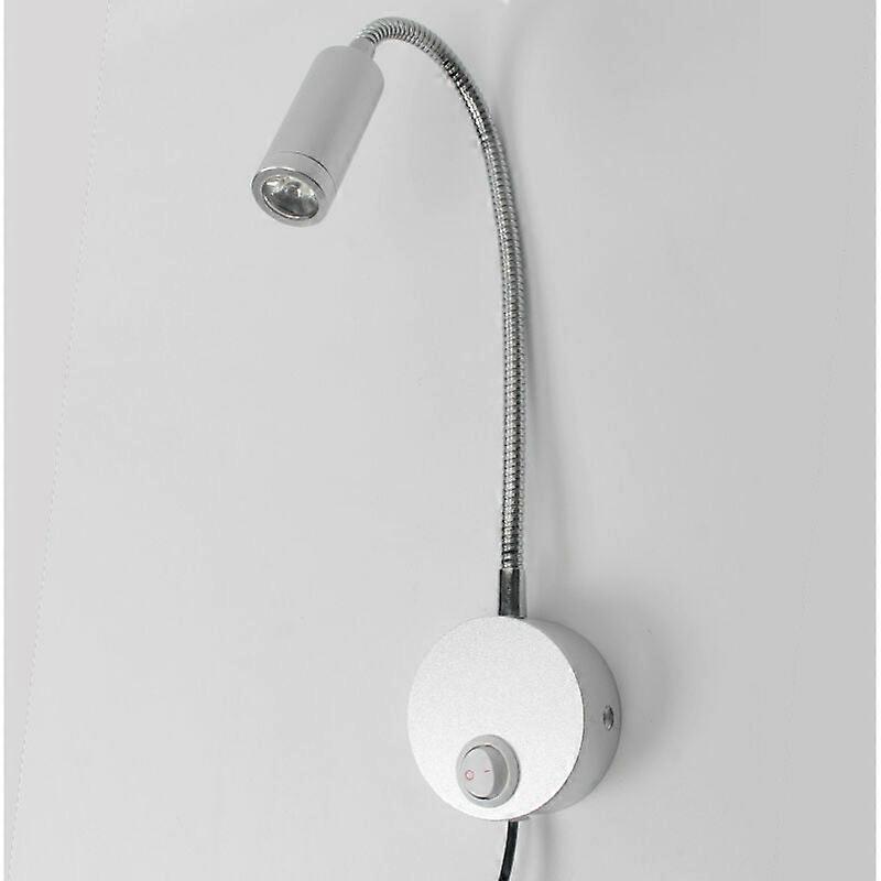 Dimmable Touch Wall Reading Lamp LED Headboard Reading Light with USB Port and Switch, Flexible Gooseneck Light with Socket, 3W Wall Bedside Lamp for