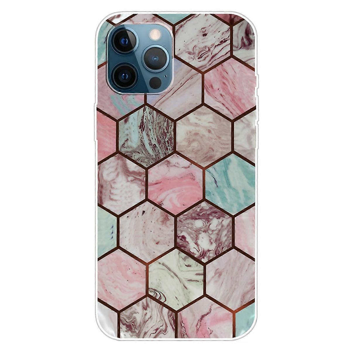 For iPhone 16 Pro Max Case Abstract Marble Pattern Printing TPU Phone Cover - Style R
