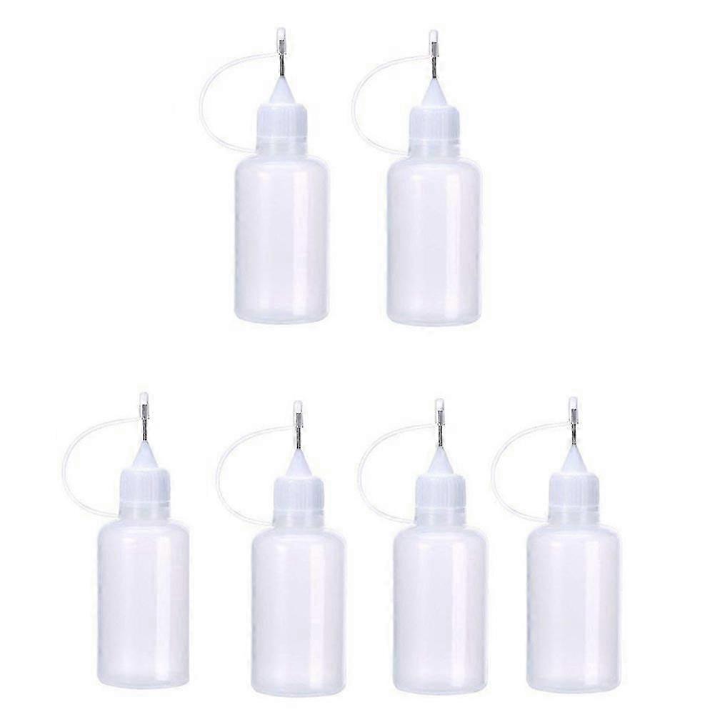 6pcs 30ml Needle Tip Glue Bottle Diy Paper Art Quilling Tool Bottle Needle Bottle Applicator