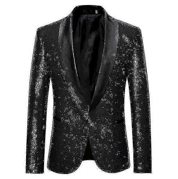 Erkek Moda Payet Casual Blazer Wediing Kutlama Takım Ceket