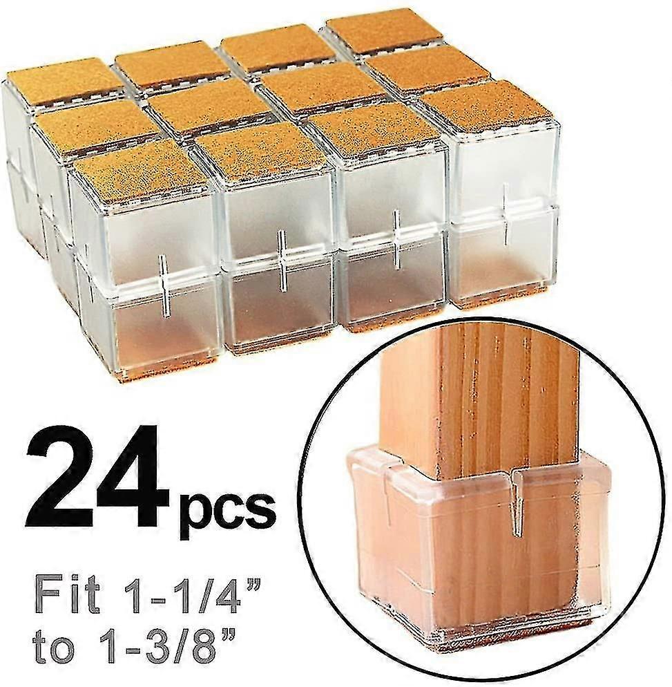フェルトパッド付き24 PCの椅子の椅子の足の正方形の家具の床のプロテクター、椅子はフィートの帽子の先端を合う1.18インチに1.38