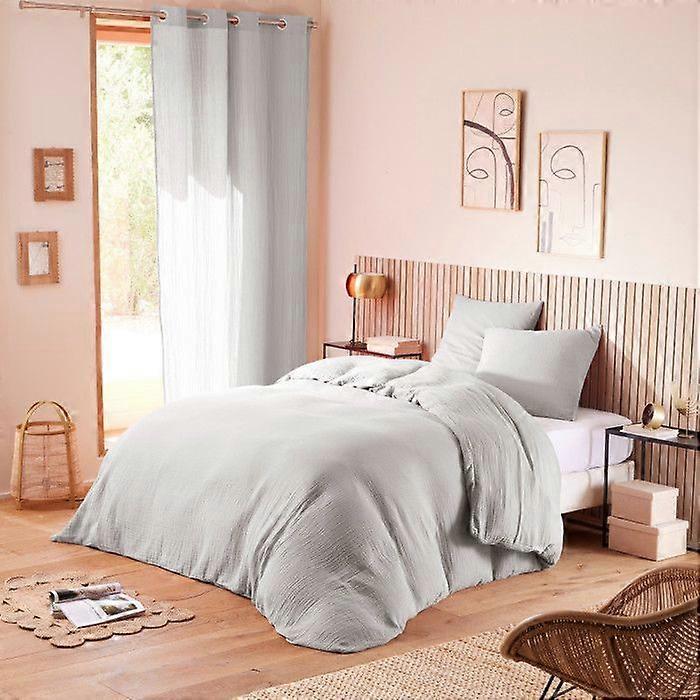 Parure de couette « Noah » en gaze de coton 240 x 220 pour lit double de 140 à 160 cm – Noah Perle