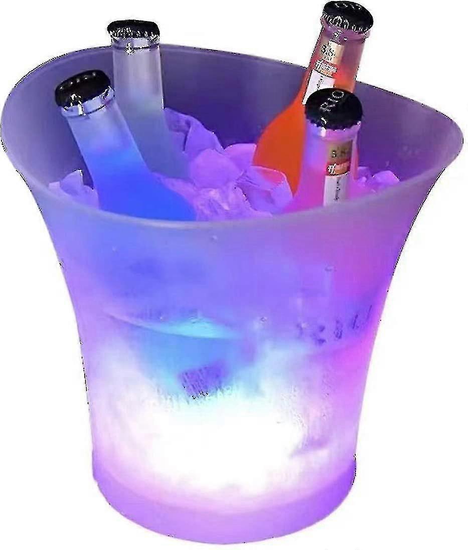 Led Ice Bucket, 5l Capacity Bottle Cooler - Champagne Cooler - Cooler - Beverage Cooler - Cooler Led Waterproof With Change, For
