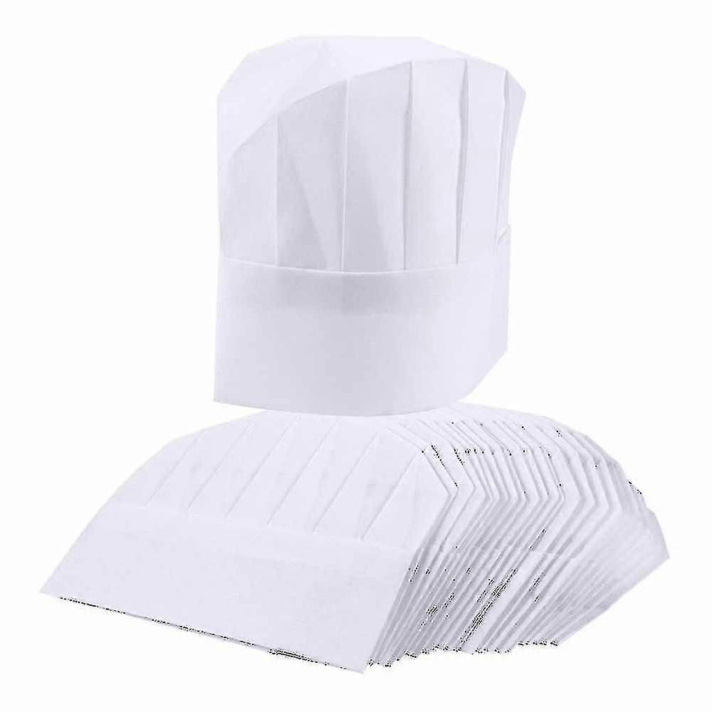 Chapeaux De Chef 20-pack Jetable Blanc Chef Toques 23cm