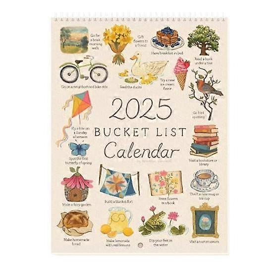 1/2Pcs 2025 Bucket List Calendar Wish List Calendar Gift Booklet Gardening