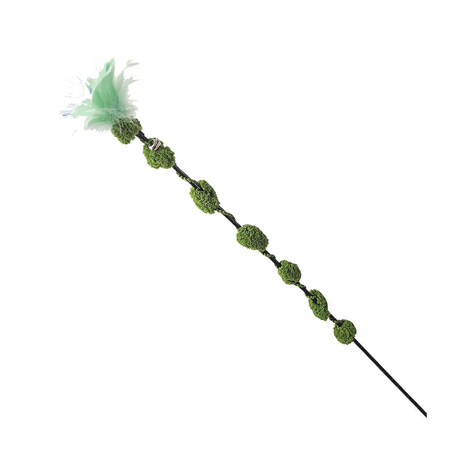 Cat Teaser Wand Toy Reduce Boredom Fun Interactive Cat Stick Toy with Flower Feather Bell for Cats K