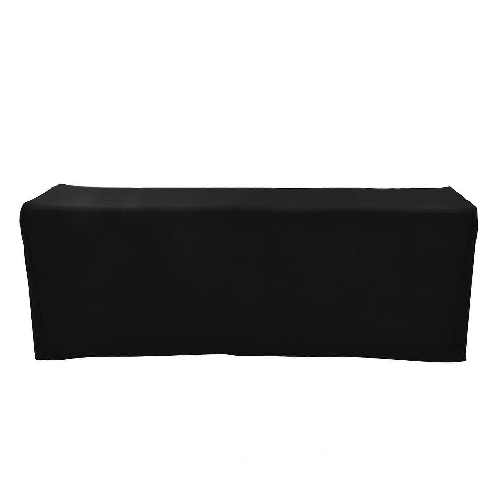 Table Cover Rectangular Wrinkle Resistant Washable Universal Black Stretch Tablecloth for Wedding Party Exhibition