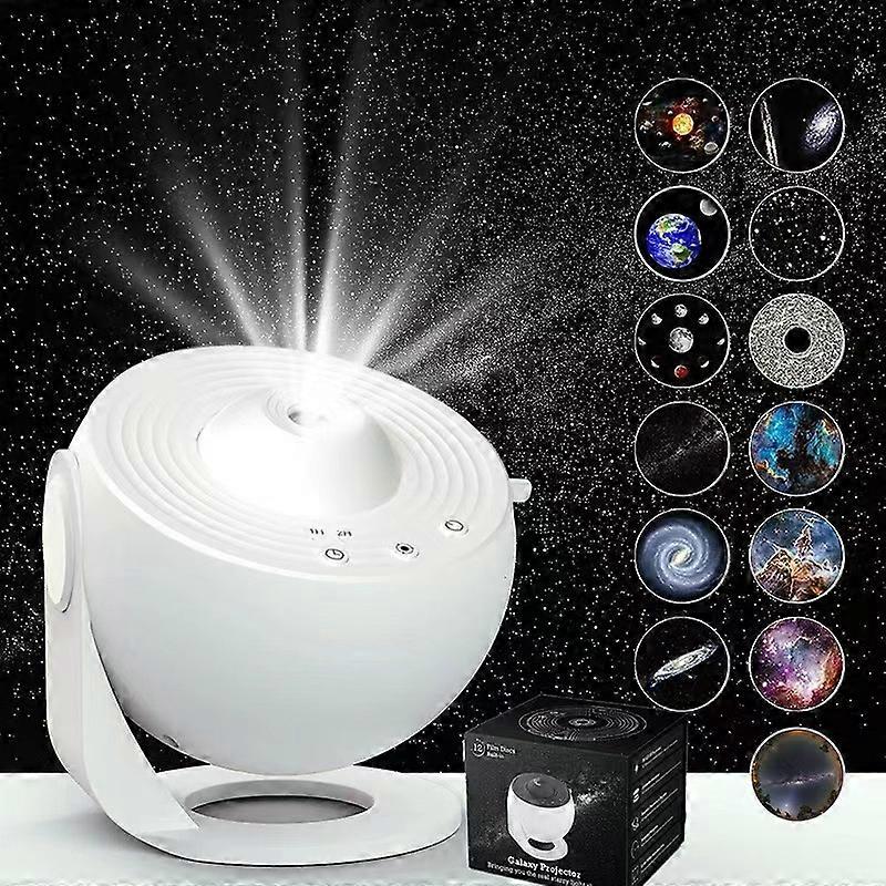 Lampe de projection HD blanche avec 13 jeux de diapositives polyvalents
