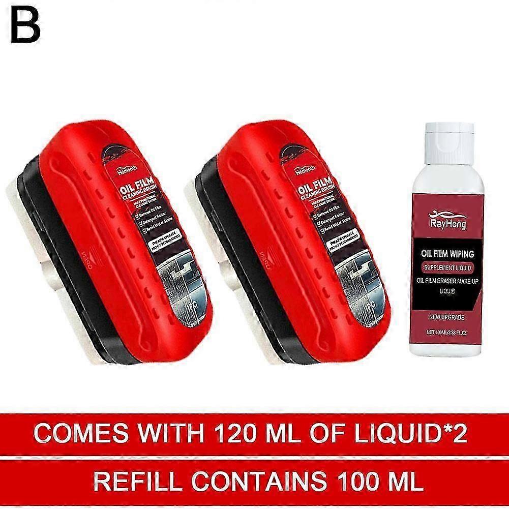 Powerful Windshield And Oil Remover Window Brush Tool 2pc brush and 1pc replenisher