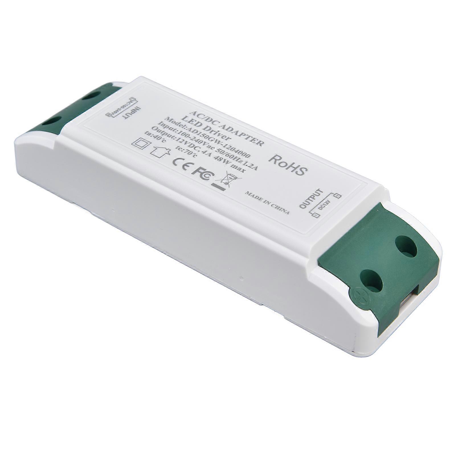 LED Power Driver 12V DC 48W 4A Constant Current Voltage Adapter 12V LED Power Transformer AC100‑240V