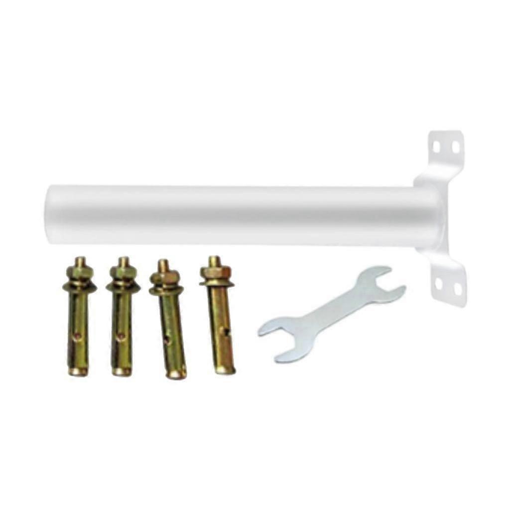 Extension Mounting Arm Solar Street Light Lamp Pathway Pole Mounting Bracket White Straight