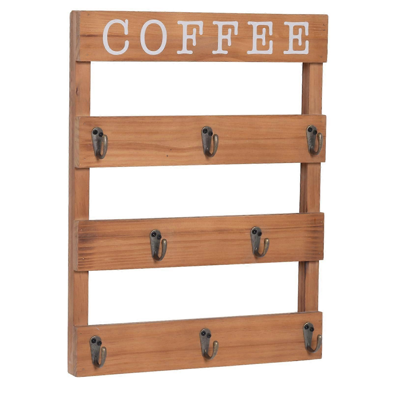 Rustic Coffee Mug Holder for Wall Mounted Display