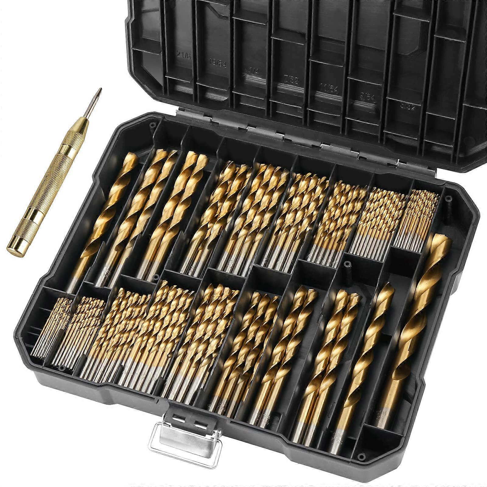 230pcs titanium coated hss drill bit set with storage case