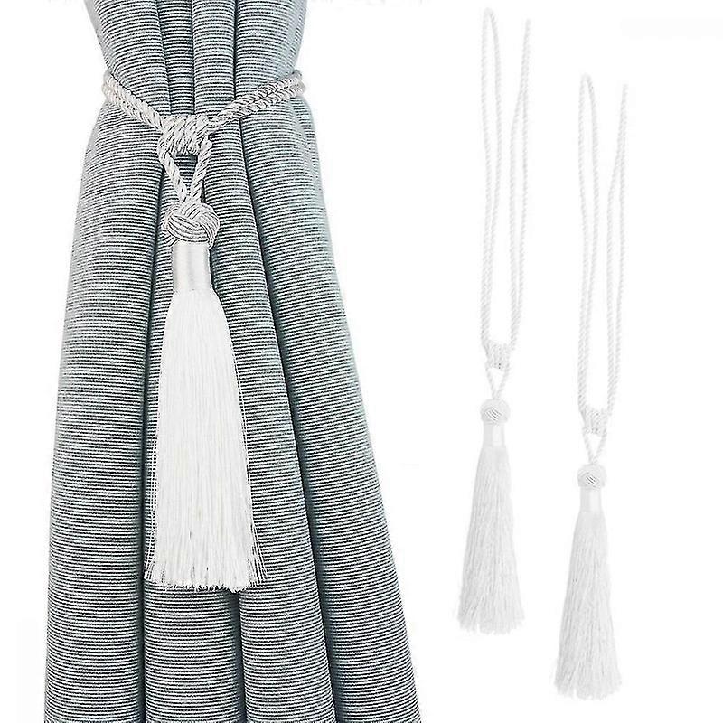 2 Pcs Curtain Tiebacks Tassel Tie-backs, Handmade Curtain Holdbacks Rope Curtains Tie Handmade Curtain Holdbacks For Home Office Window PLS