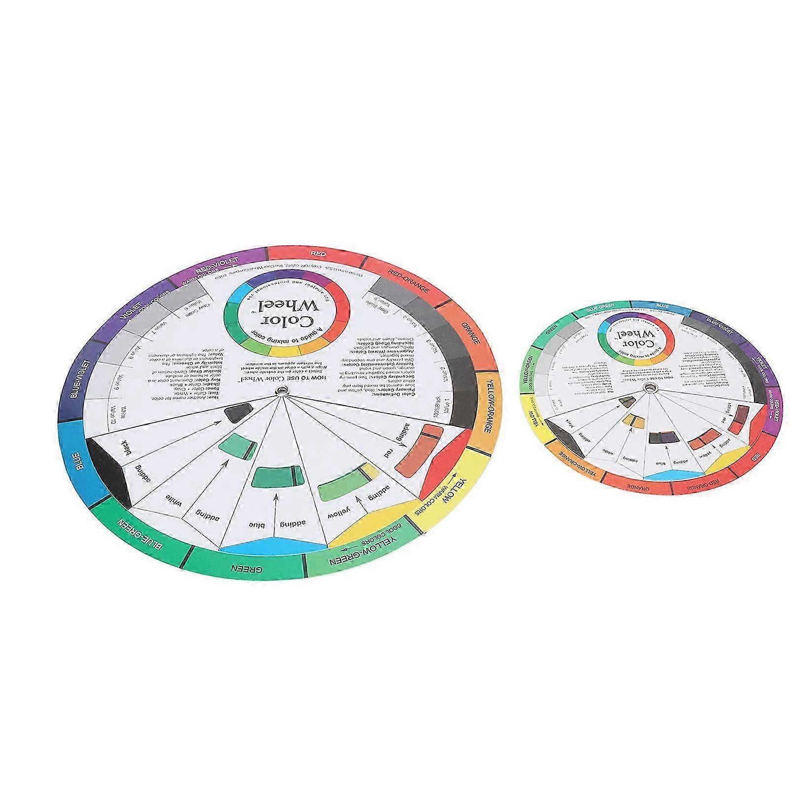 2pcs 9.3in 5.5in Diameter Color Mixing Guides Body Art Tattoo Color Blending Mixed Guide Wheel
