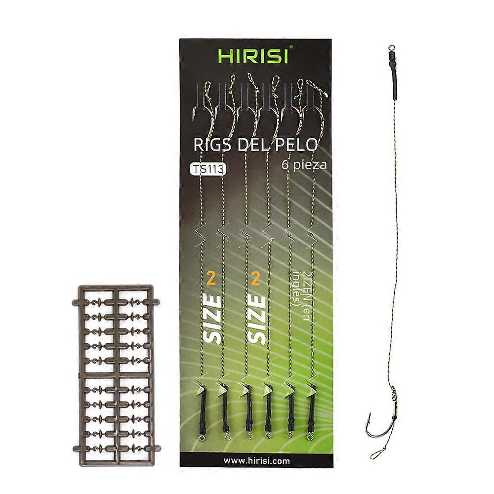 Hirisi 6pcs Carp Fishing Rig Ready To Use Hook Connectors Terminals High Carbon Steel For Ponds And Pools