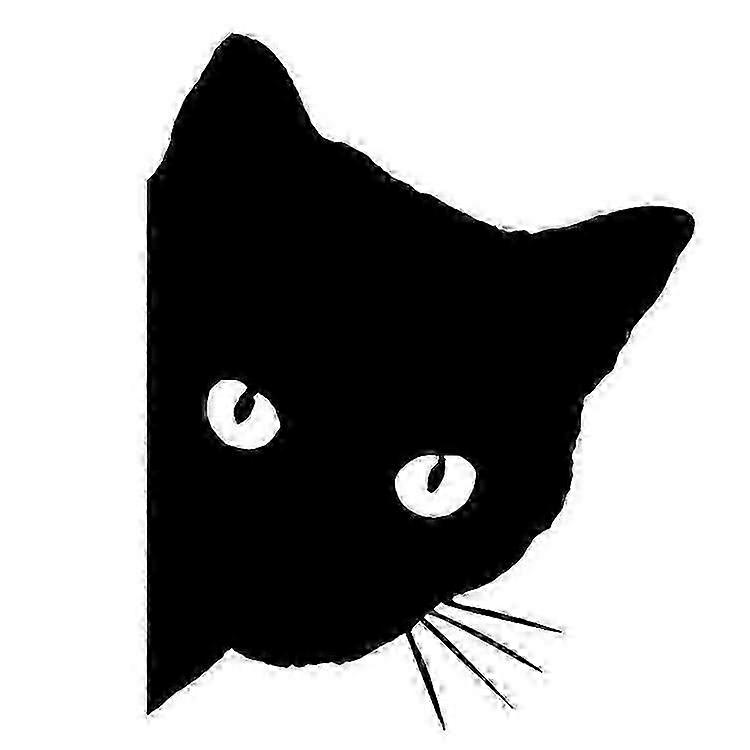 2pc Reflective Black Cat Face Peeking Automotive Window Decals Car Stickers