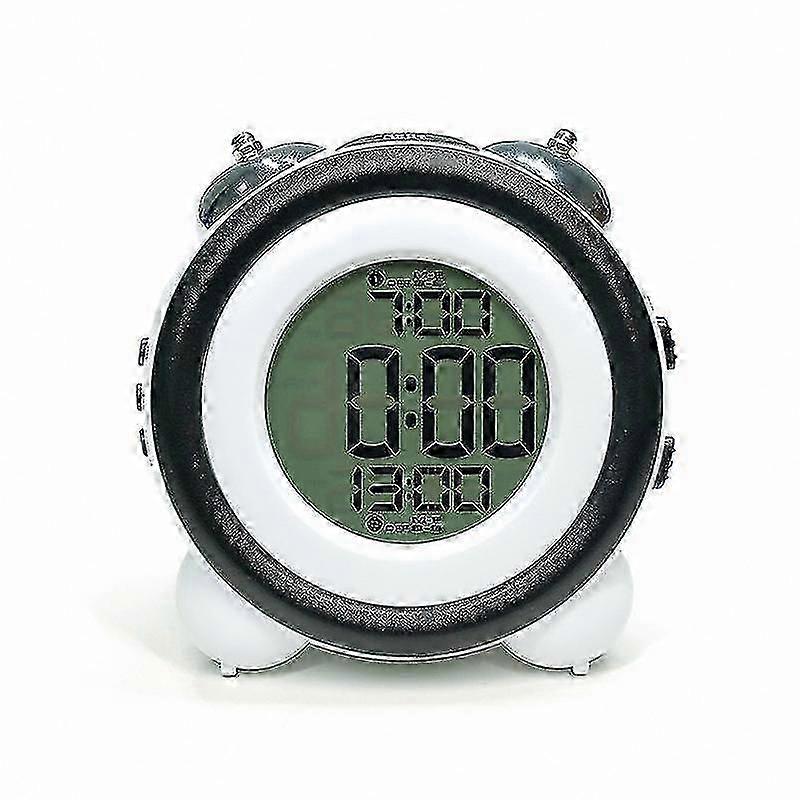 Loud Alarm Clock Non Ticking Bedside Battery Powered With Snooze Dual Alarm Night Light
