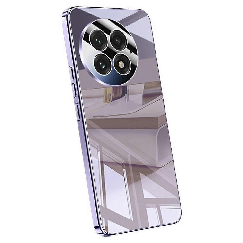 For OnePlus 13 Case Electroplating PC Phone Back Cover with Camera Lens Protector-Purple