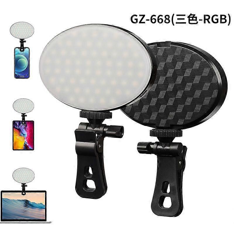 Lumière de photographie de requin souriant, lumière vidéo LED avec clip 2500mAh rechargeable CRI 97 + treen température de couleur dimmable froid chaussure support portable est venu