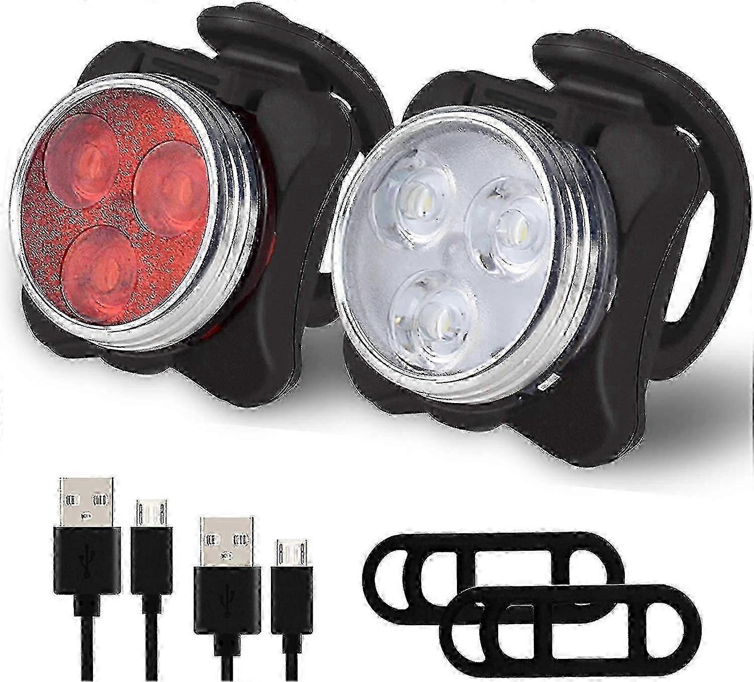 Bisiklet Işık Seti, Süper Parlak Usb Şarj Edilebilir Bisiklet Işıkları, Su Geçirmez Dağ Yol Bisikleti Işıkları Şarj Edilebilir, Güvenlik ve Kolay Montaj Led Bisiklet Işıkları