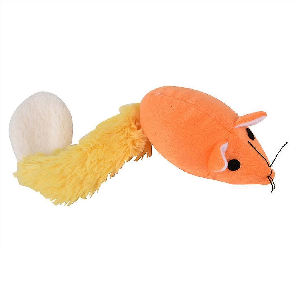 Orange Long Tail Mouse Pet Cat Toy with Catnip
