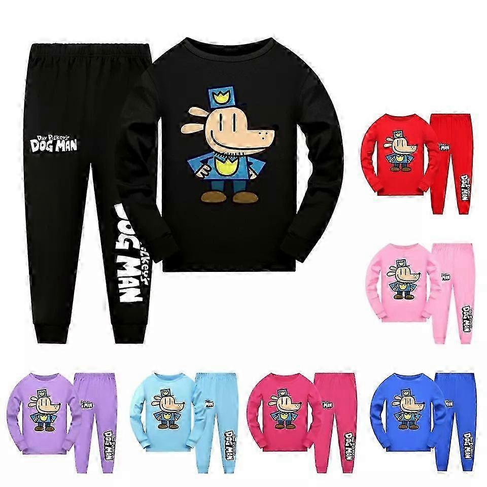 "Kids Dog Man World Book Day Long Sleeves Top+Pants Sleepwear Nightwear PJ'S Sets" szfh