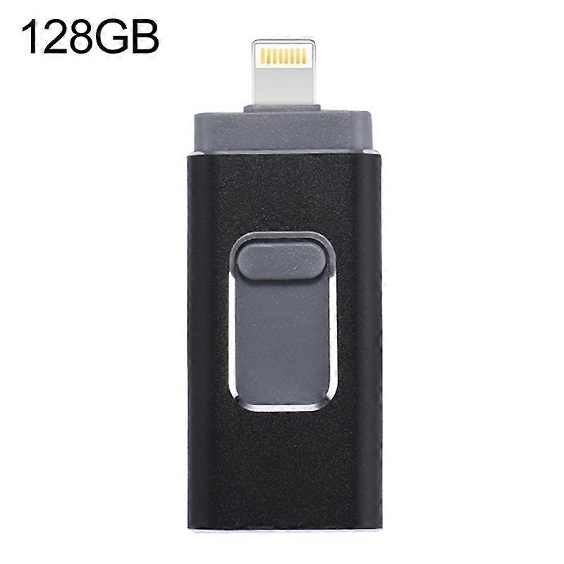 easyflash RQW-01B 3 in 1 USB 2.0 & 8 Pin & Micro USB 128GB Flash Drive(Black)