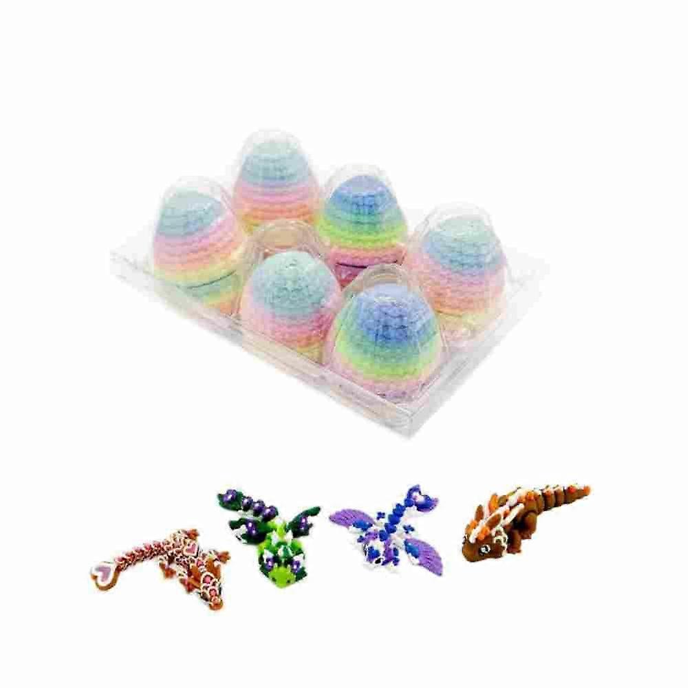 6 Pack Small Mystery Eggs, 3D Printed Dragon Eggs with Colored Dragon Inside