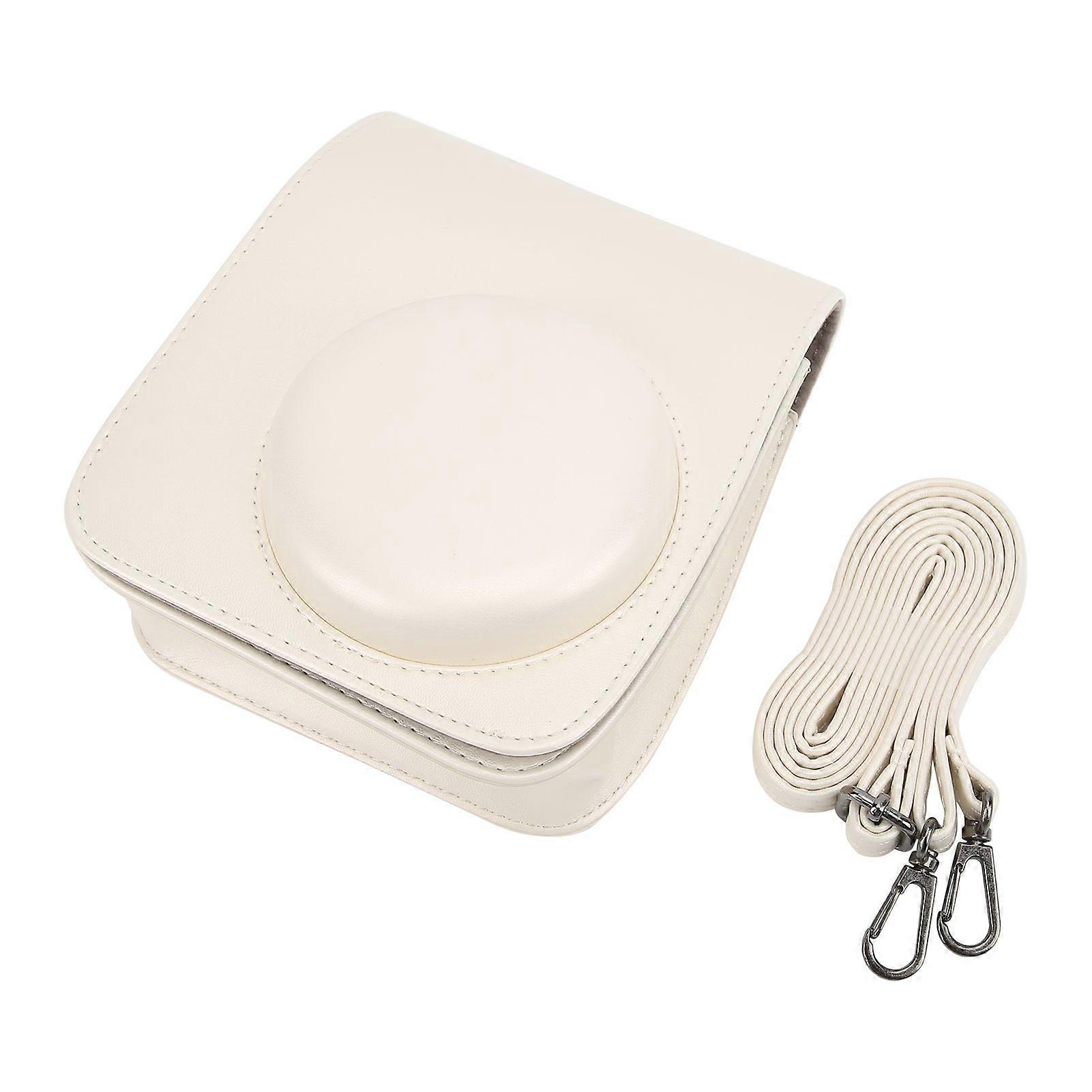 PU Leather Case Bag with Adjustable Shoulder Strap for Instax Mini 11/9/8 Case, White