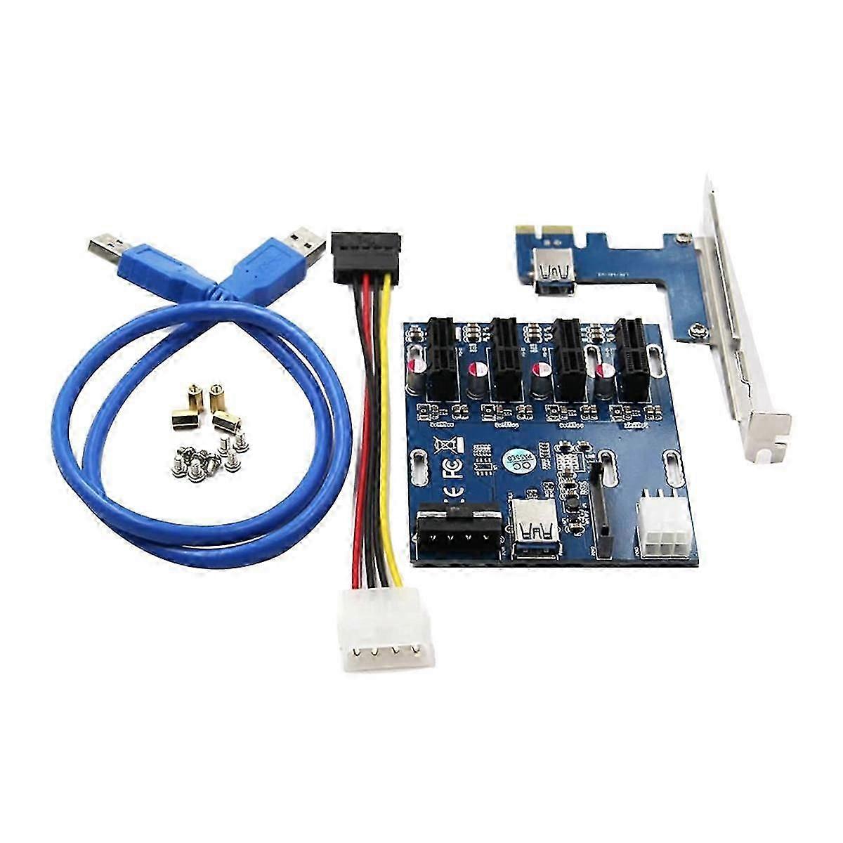 1 Drag 4 Adapter Extension Cable One Drag Four Adapter Card PCI-E to Four PCIE Multi-Functional Exp
