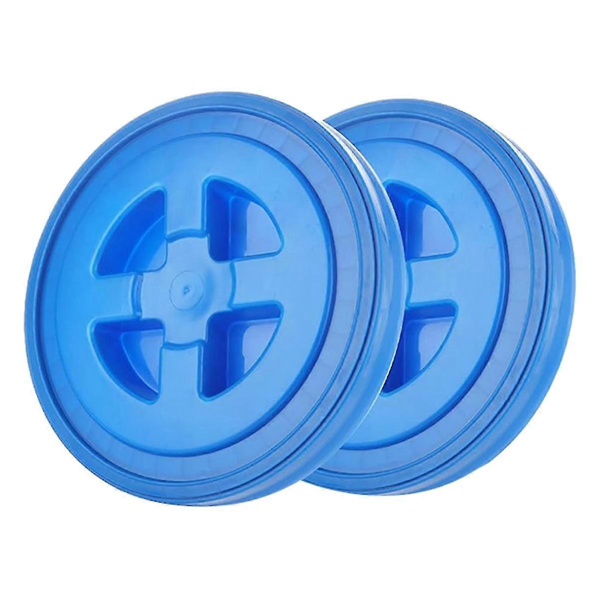 2 Pieces 5 Gallon Leak-Proof Bucket Lid Plastic Storage Buckets Screw Seal Lids Screw Pail Lid Pet Food Storage Blue