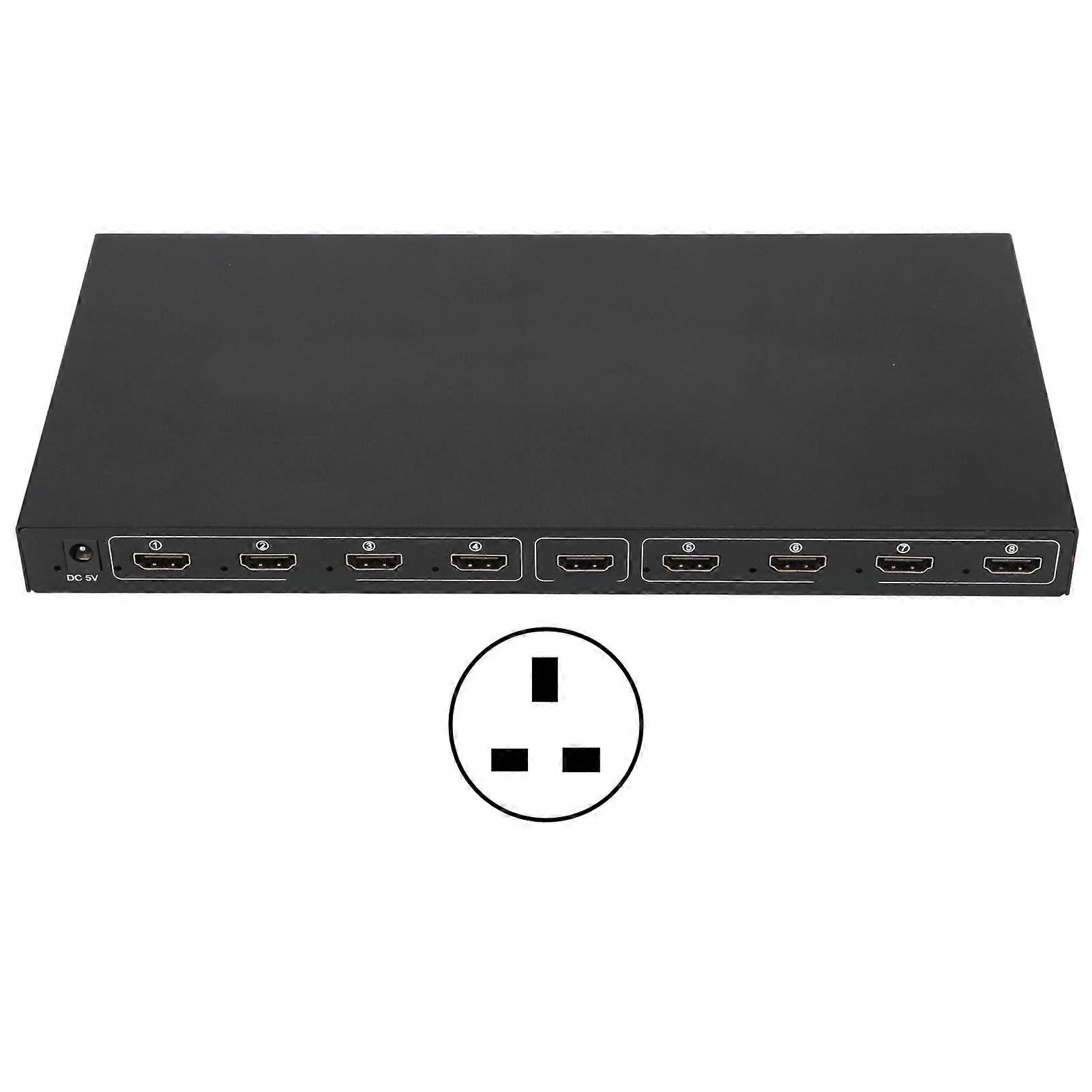 4K 1x8 HDMI Splitter, Distribute UHD Content to 8 Monitors, HDCP Compliant, UK Plug