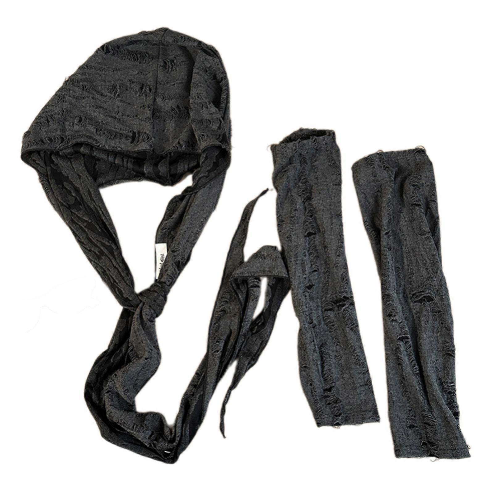 נשים ברדס צעיף במצוקה דק מעל שרוול ארוך עניבה צעיף תיק ידית לעטוף קולר אלגנטי צעיף קישוט שחור