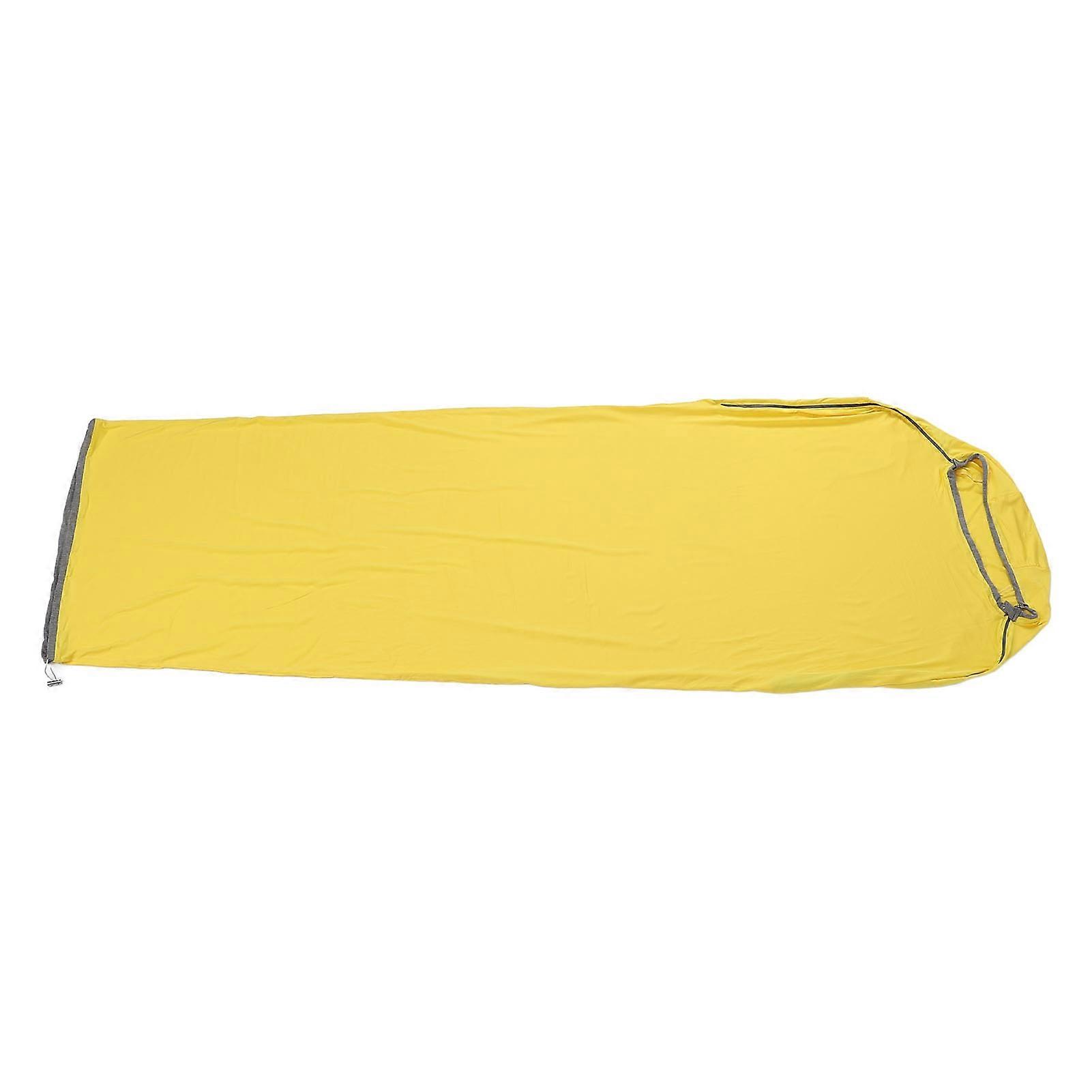Lightweight Sleeping Bag Liner Dirt Resistant High Elastic Portable Sleep Sack Liner for Backpacking Hotel Camping Hostels Yellow