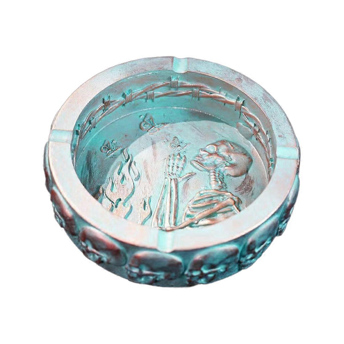 Funny Skull Ashtray Tray Container