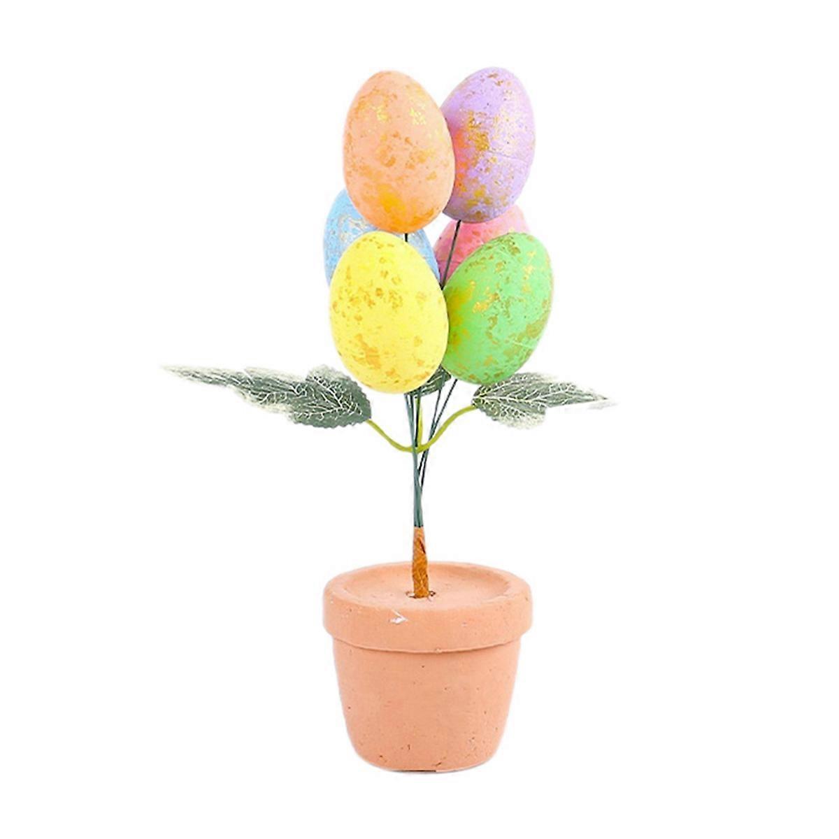 Easter Day Colourful Eggs Potting Decor for Home 2024 Style 1, 1PCS
