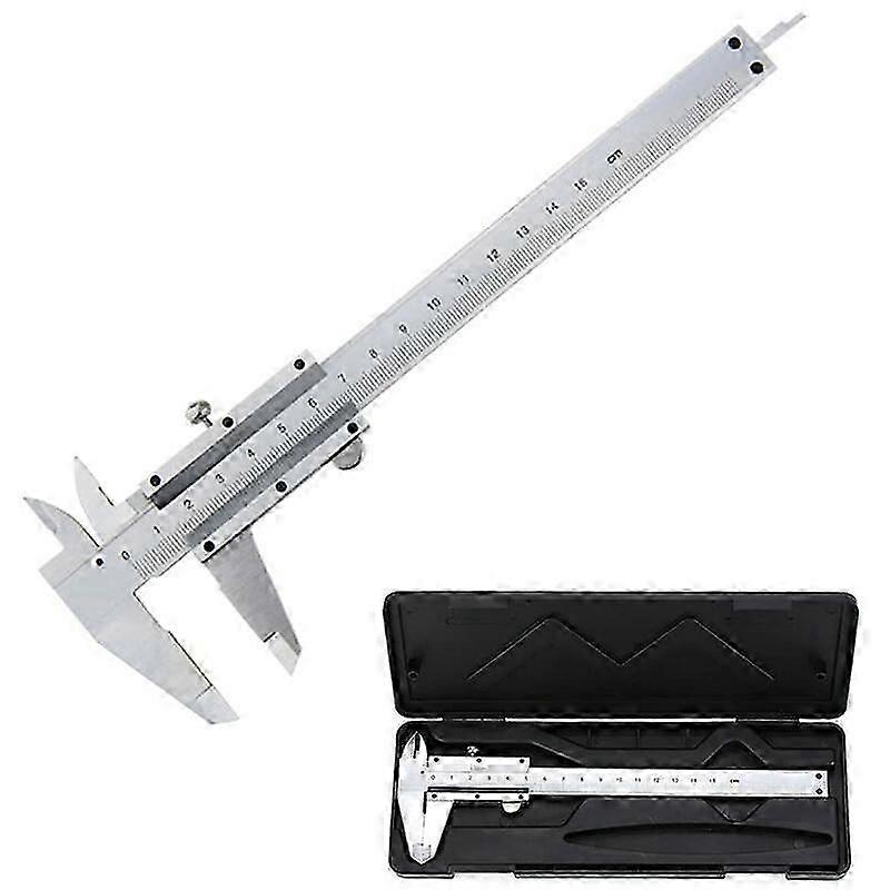 Vernier Caliper, 150mm / 0.02mm Analogue Vernier Caliper in Stainless Steel, High Precision Micrometer Tool with Depth Measurement, Professional Indoo
