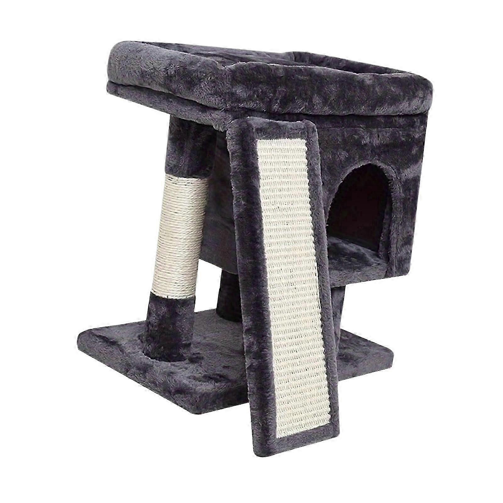Cat Tree Activity Center Multilevel Kitten Tower for Kitten Indoor Cat Gray