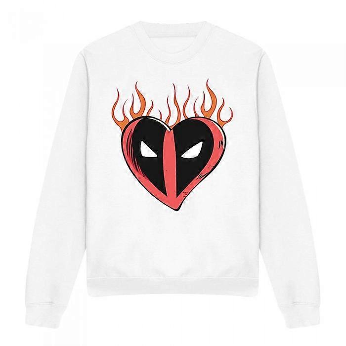 Deadpool Unisex Adult Flaming Heart Sweatshirt
