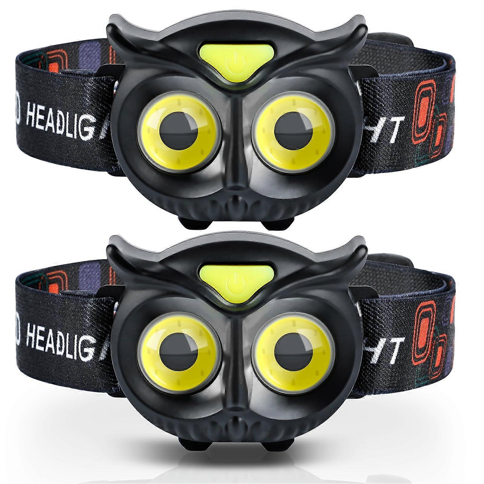 LED Headlamp, 2Pack COB Flashlight Headlamp for Adults, Battery Powered Headlight
