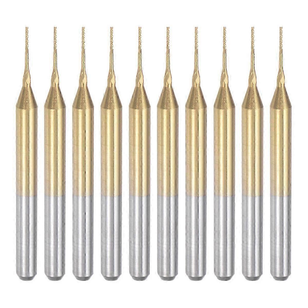 10PCS Titanium Coat Carbide End Mill Engraving Milling Cutter CNC Router Bits for PCB Machine, 1/8 I