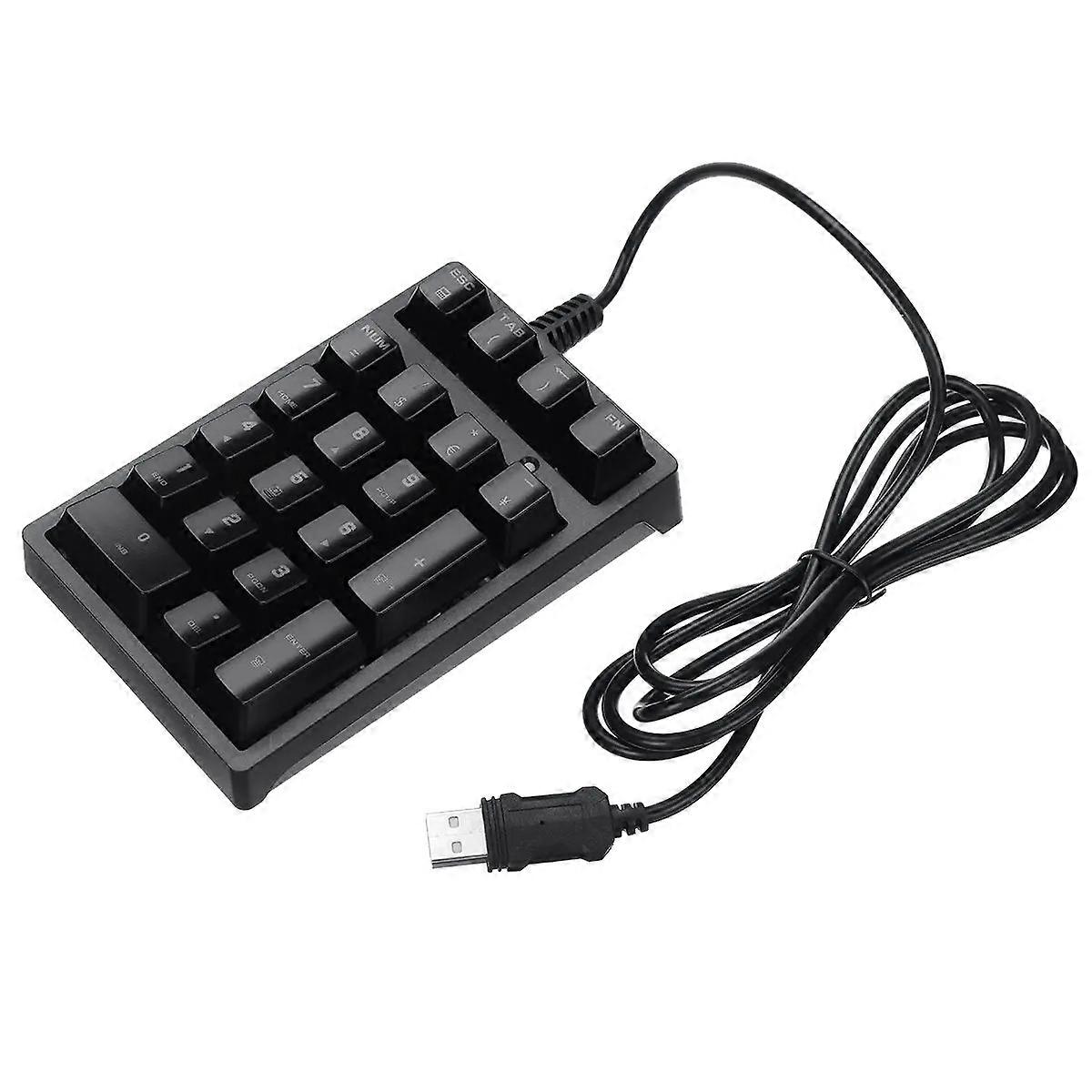198I K21 Wired Mechanical Dightal Keyboard Multifunction Button RGB Backlight Office Keypad