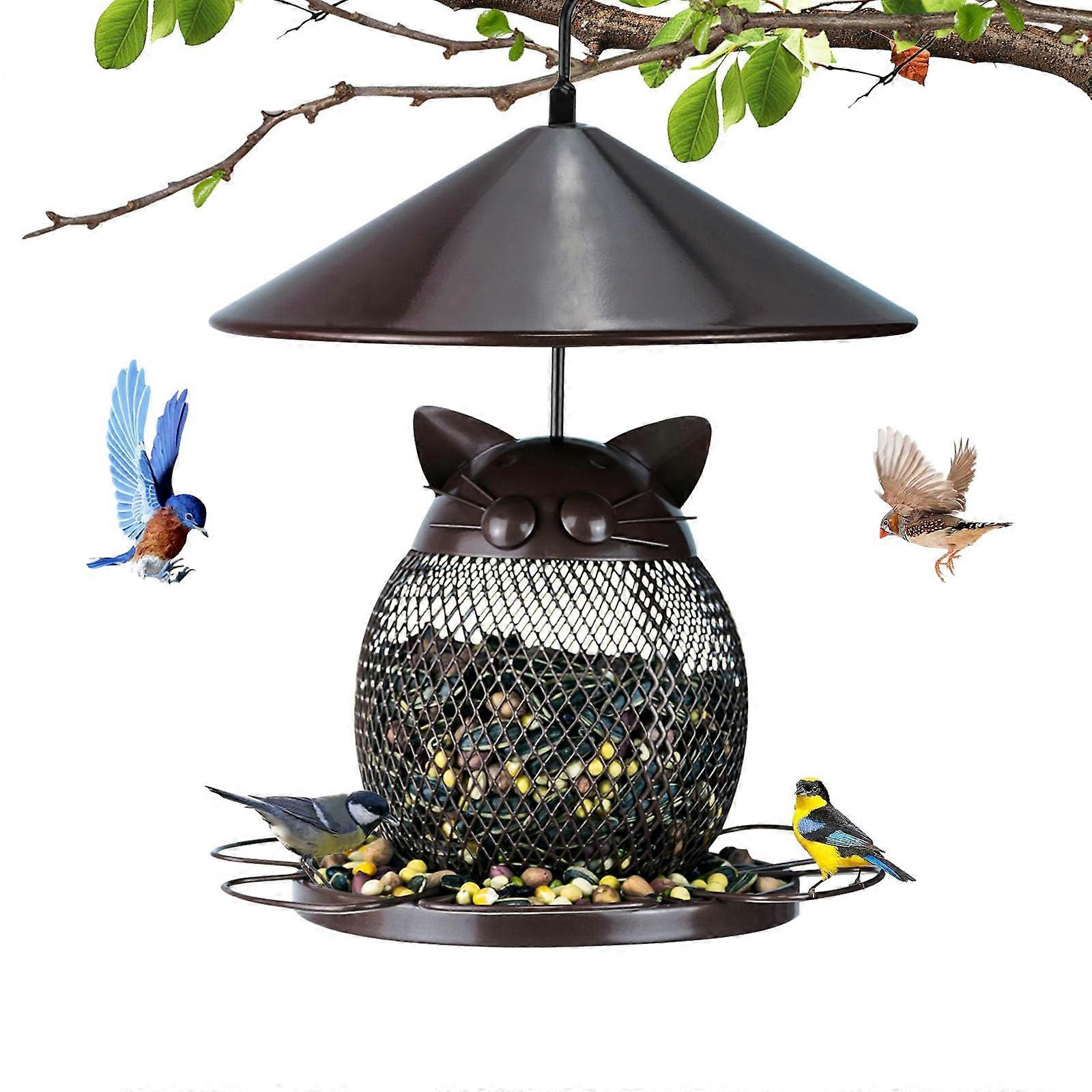 Bird Feeders for Outdoors, Hanging Squirrel Proof Metal Wild Bird Feeder for Viewing Cardinal Finch