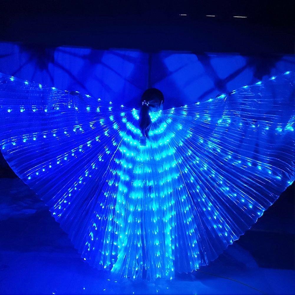 Best offer Adjustable Stick 57" Long Led Isis Wings Belly Dance Cloth Performance Costumes Adult With Stick Multicolor